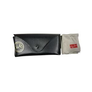 Ray Ban Luxotica Black Leather Sunglasses Case with Microfiber‎